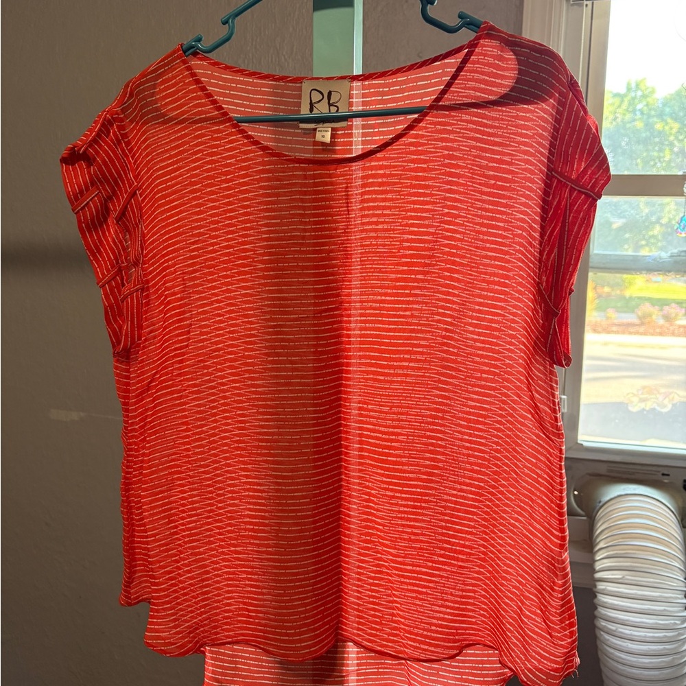 Rory Beca Vibrant Red Striped Oversized Blouse